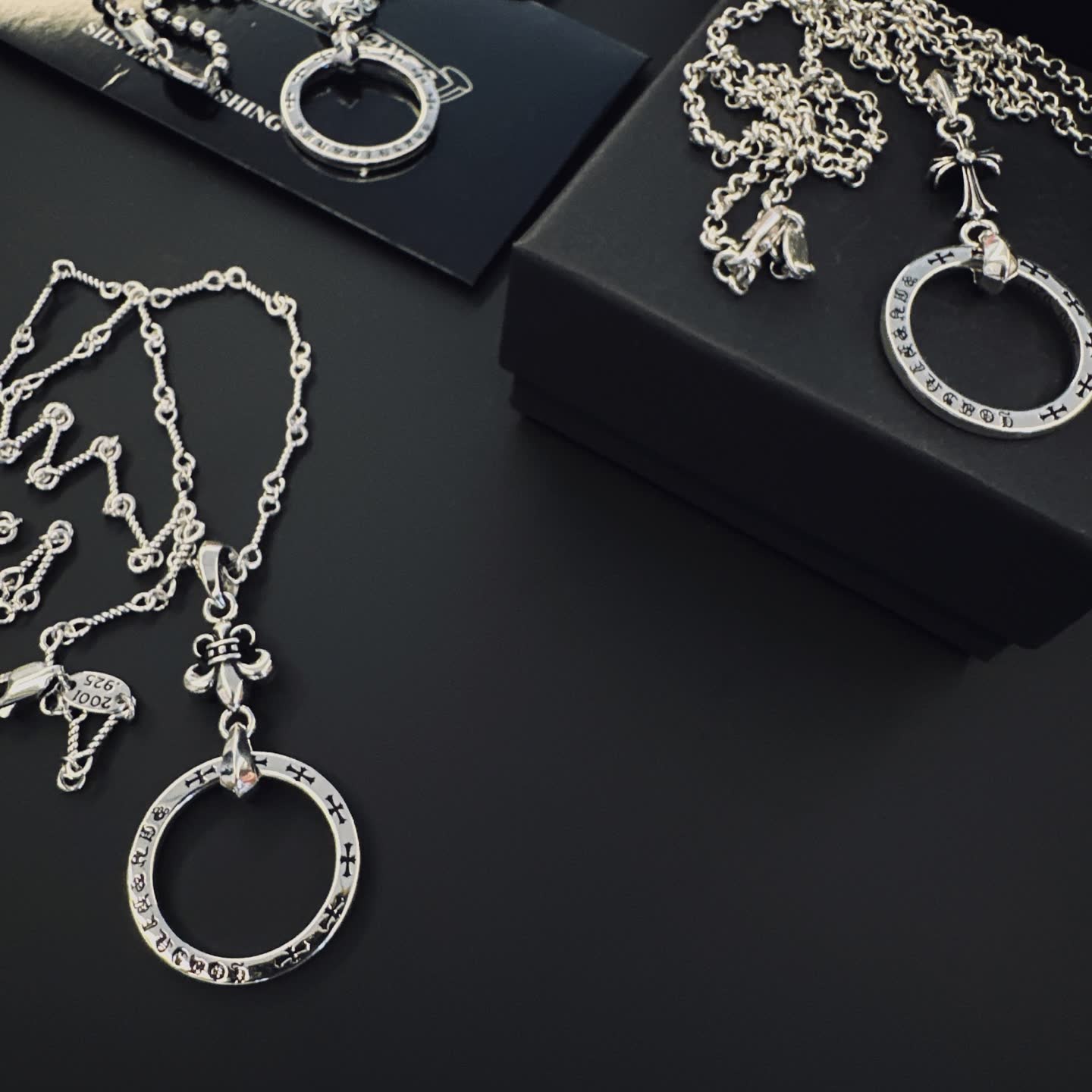 Chrome Hearts Silver Beaded Necklace